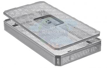 Контейнер 480x254x55мм, с крышкой, металл