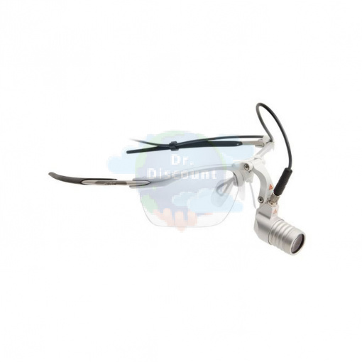 Налобный осветитель LED MicroLight (2) на очковой оправе S—Frame.