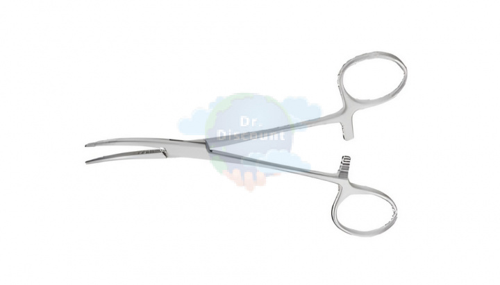 Зажим Crile гемостатические, 1x2 зуба, изогнутые, 14 см